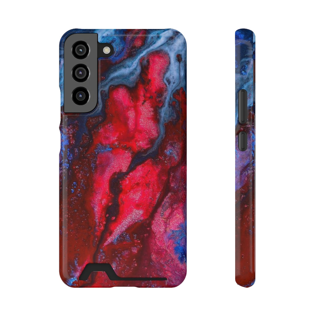 Neon Red Ink Art Android Case (Card) Samsung Galaxy S22 Plus Glossy Without gift packaging Phone Case