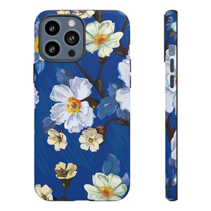 Elegant Flower on Blue iPhone Case (Protective) iPhone 13 Pro Max Matte Phone Case