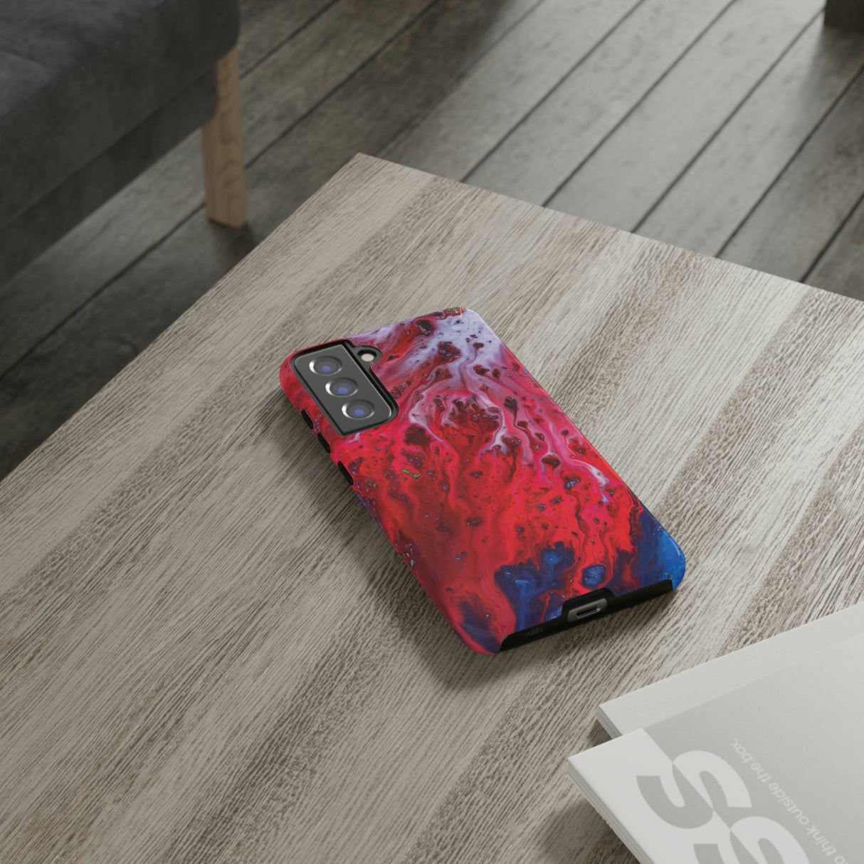 Bright Red Ink Art Android Case (Protective) Phone Case