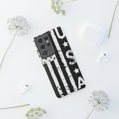 Black n White U.S Flag Android Case (Protective) Phone Case