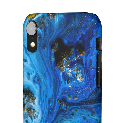 Blue Ice Melt Ink Art iPhone Case (Slim) Phone Case