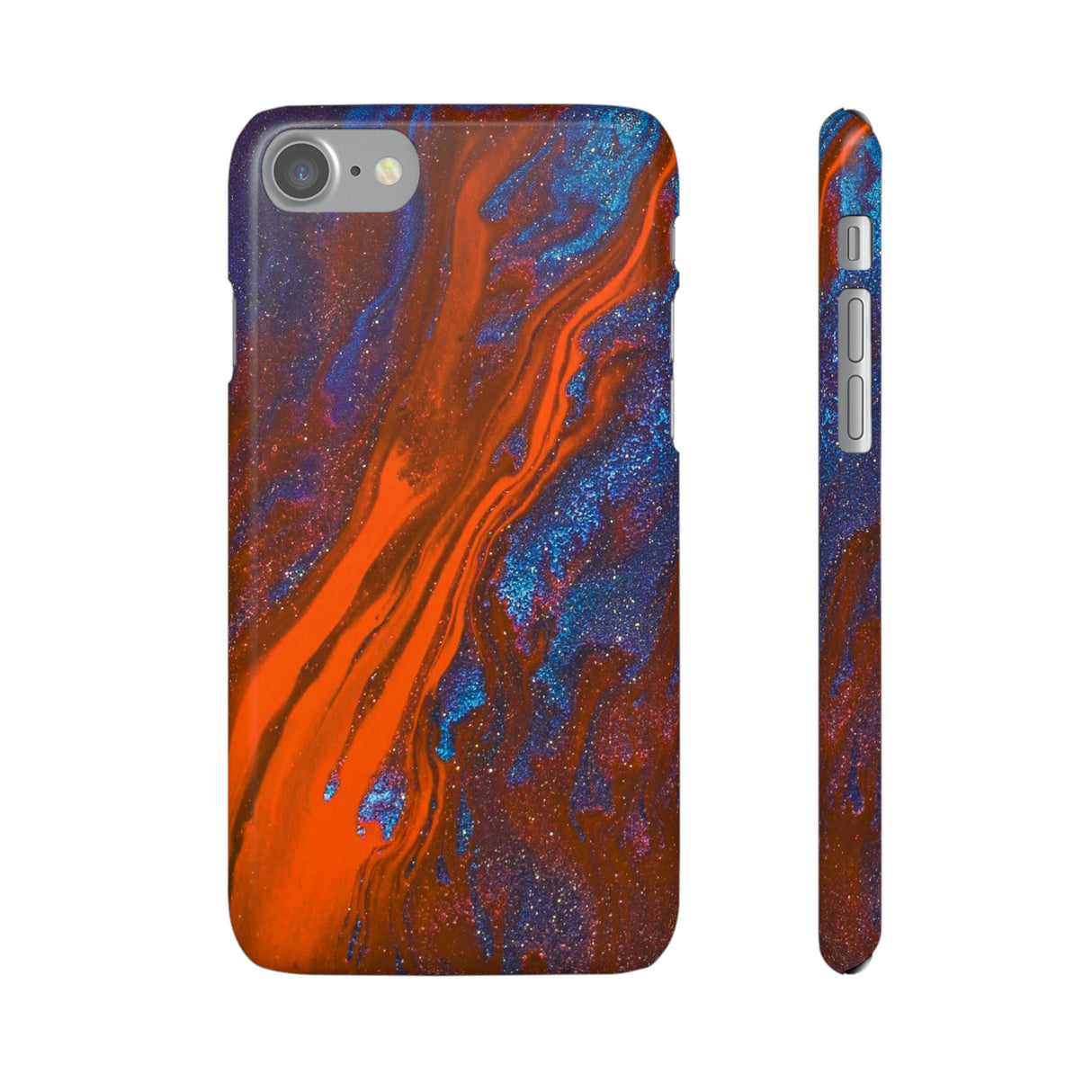 Orange Spikes Ink Art iPhone Case (Slim) iPhone 7 Glossy Phone Case