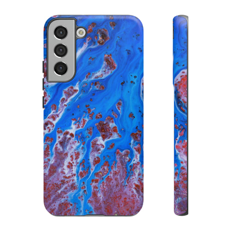 Bright Blue Ink Art Android Case (Protective) Samsung Galaxy S22 Plus Matte Phone Case