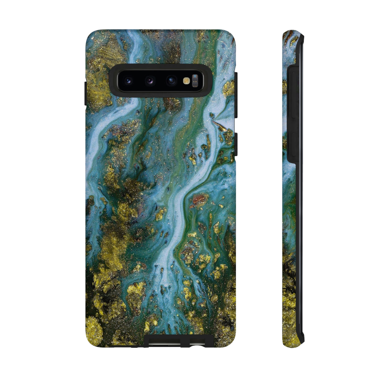 Ocean Blue Ink Art Android Case (Protective) Samsung Galaxy S10 Matte Phone Case