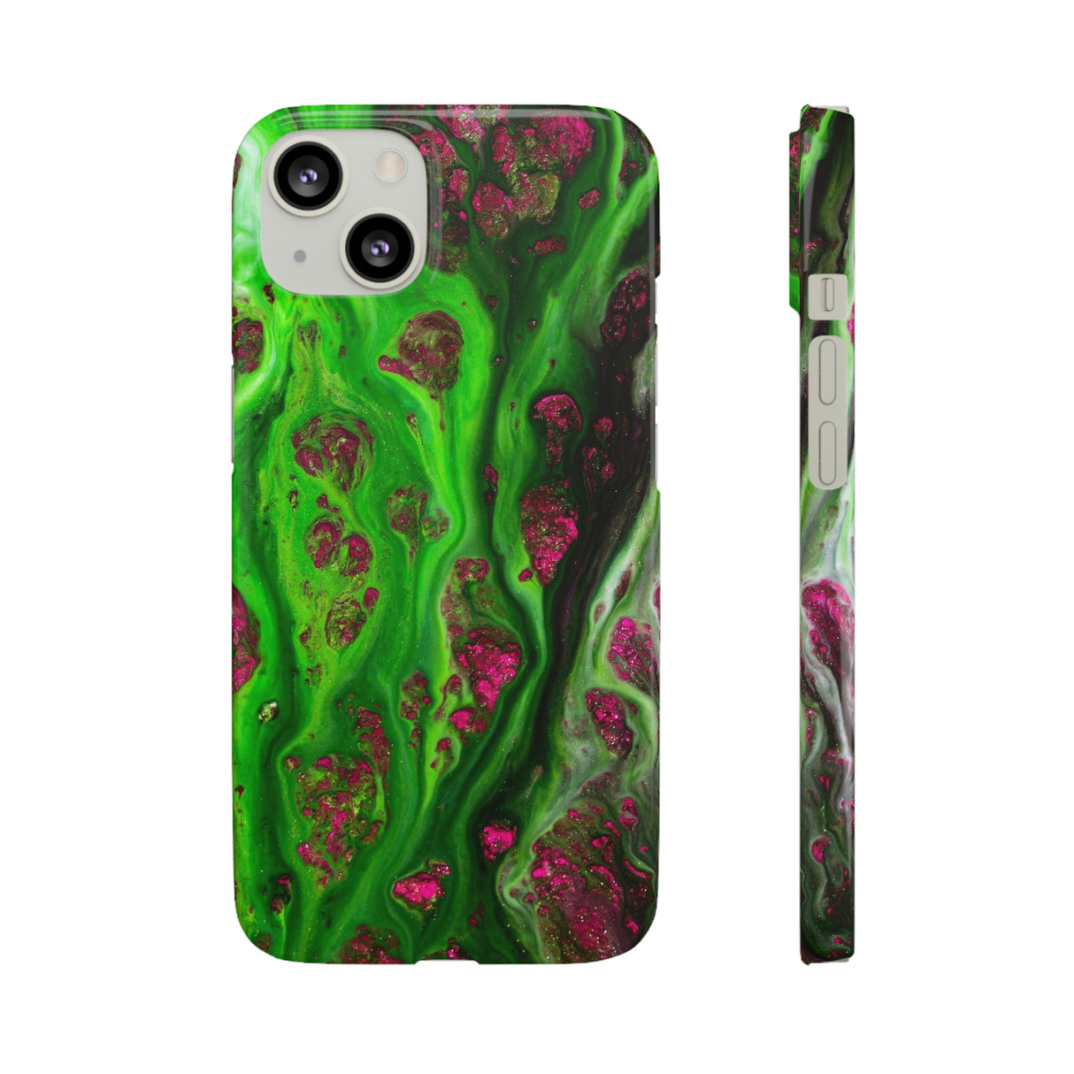 Toxic Green Ink Art iPhone Case (Slim) iPhone 13 Glossy Phone Case