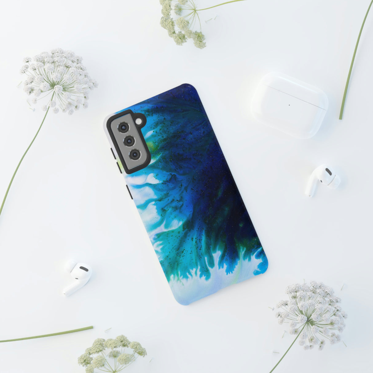 Blue Liquid Ink Art Android Case (Protective) Phone Case