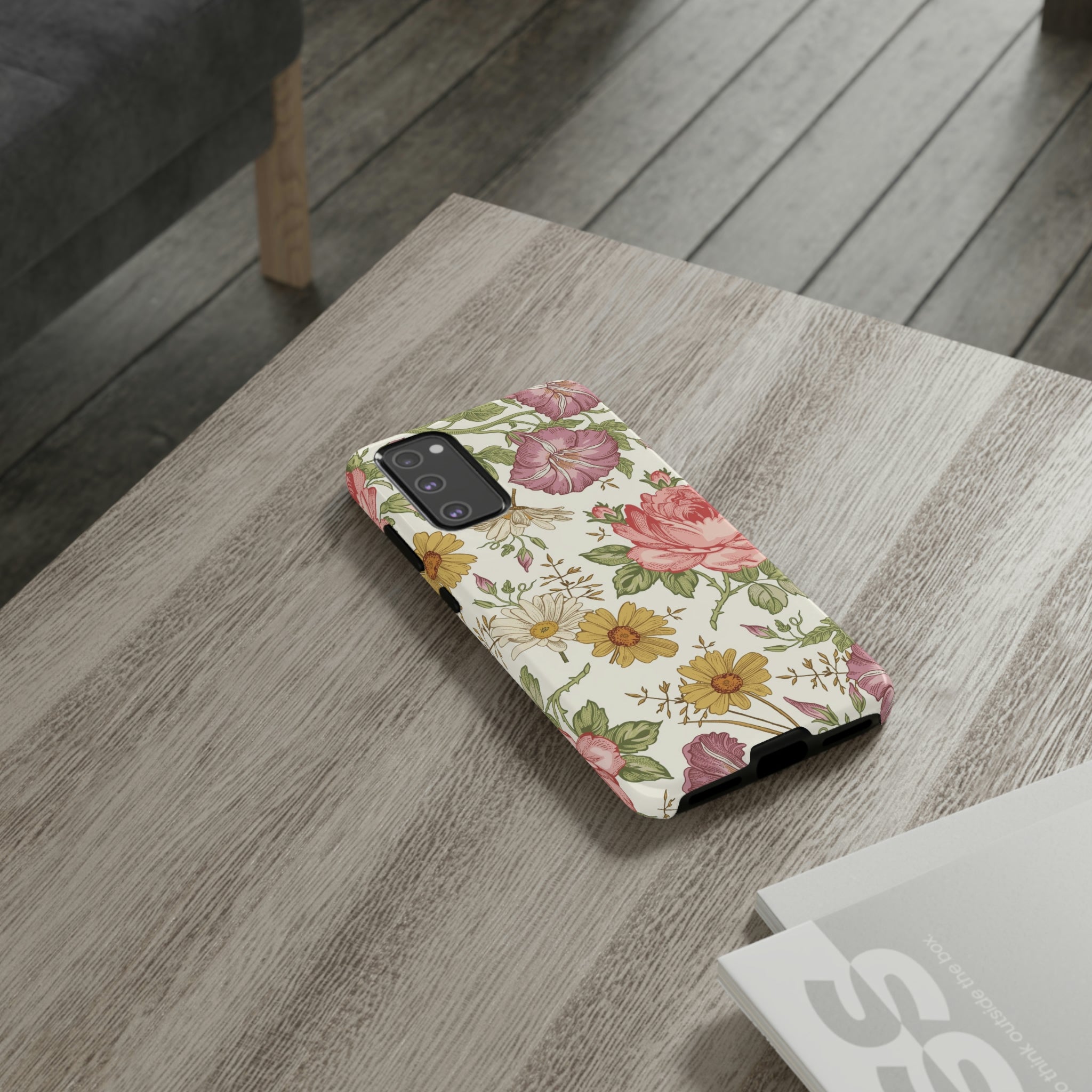 Fabric Vintage Flower Samsung Case (Protective) Phone Case