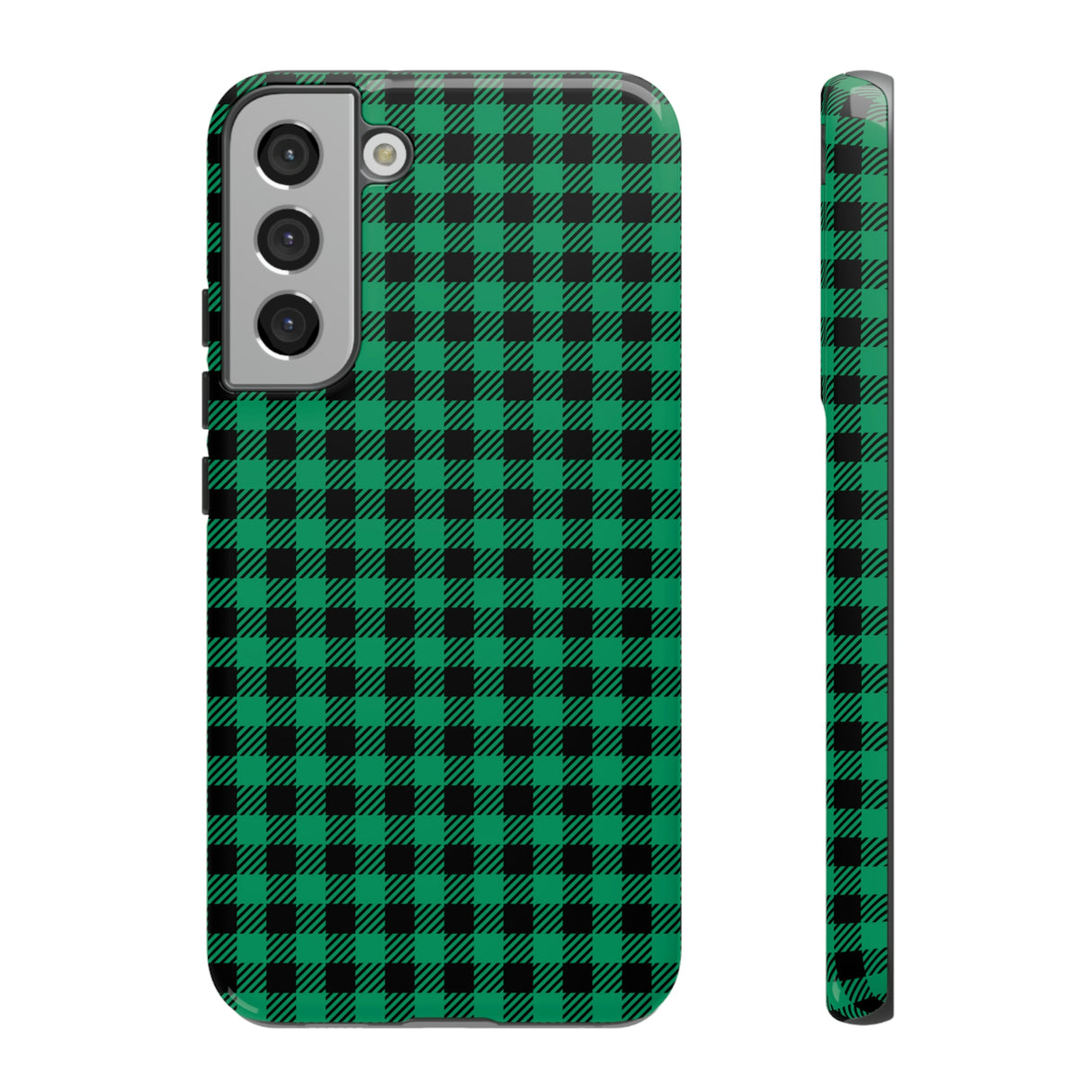 Green Flannel Android Case (Protective) Samsung Galaxy S22 Plus Glossy Phone Case