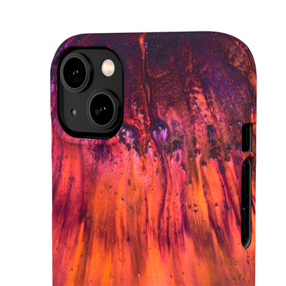 Orange Flow Ink Art iPhone Case (Slim) Phone Case