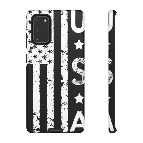 Black n White U.S Flag Android Case (Protective) Samsung Galaxy S20+ Matte Phone Case