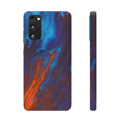 Orange Flame Ink Art Android Case (Slim) Samsung S20 FE Glossy Phone Case