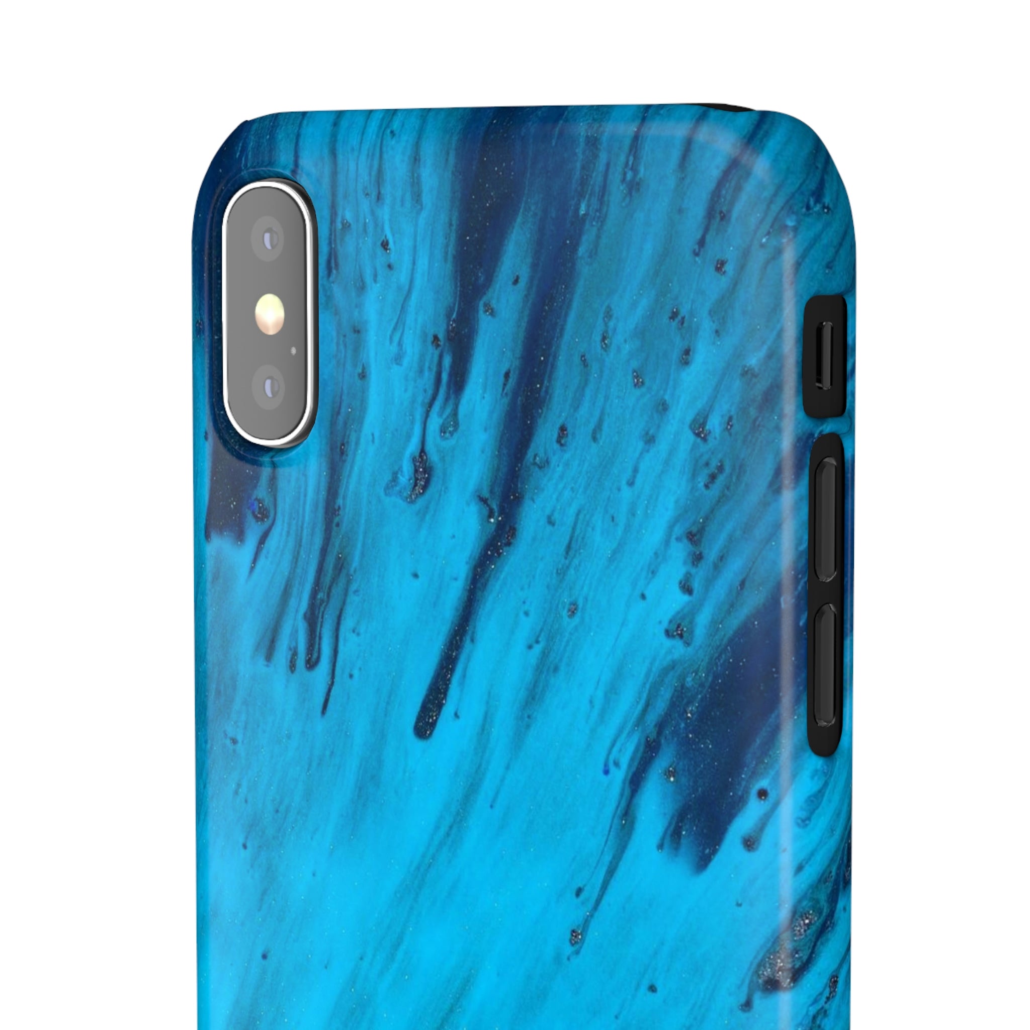 Light Blue Ink Art iPhone Case (Slim) Phone Case