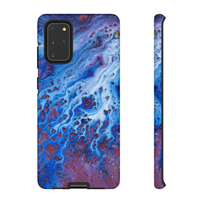 Ice Blue River Ink Art Android Case (Protective) Samsung Galaxy S20+ Glossy Phone Case