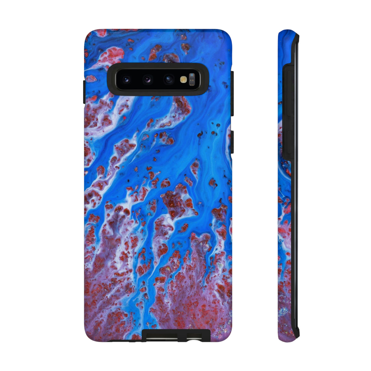 Bright Blue Ink Art Android Case (Protective) Samsung Galaxy S10 Matte Phone Case