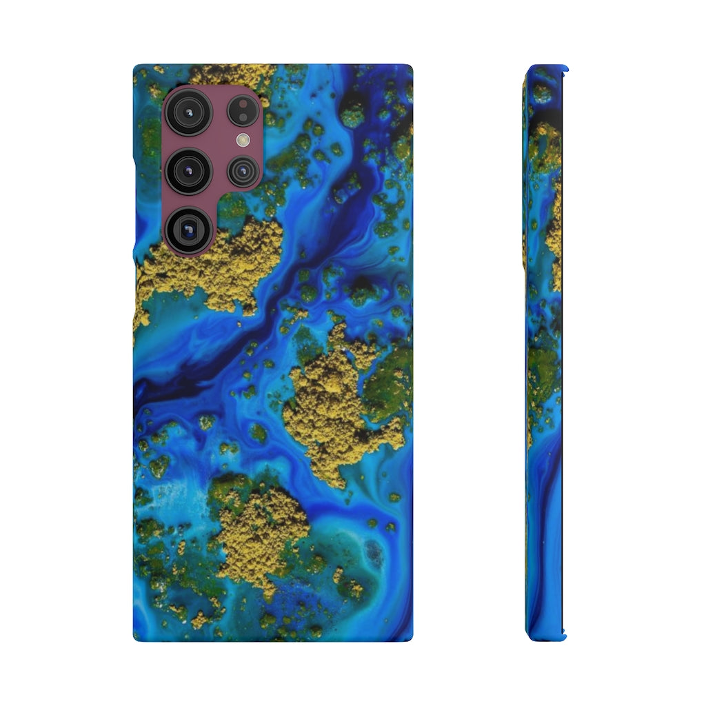 Blue Clear Ocean Ink Art Android Case (Slim) Samsung Galaxy S22 Ultra Matte Phone Case