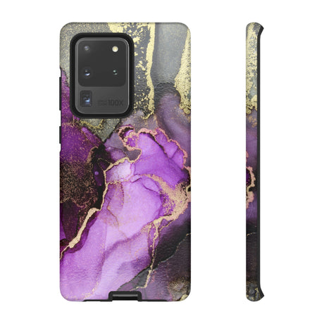 Purple Marble & Gold Android Case (Protective) Samsung Galaxy S20 Ultra Matte Phone Case