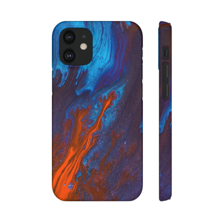 Orange Flame Ink Art iPhone Case (Slim) iPhone 12 Mini Glossy Phone Case