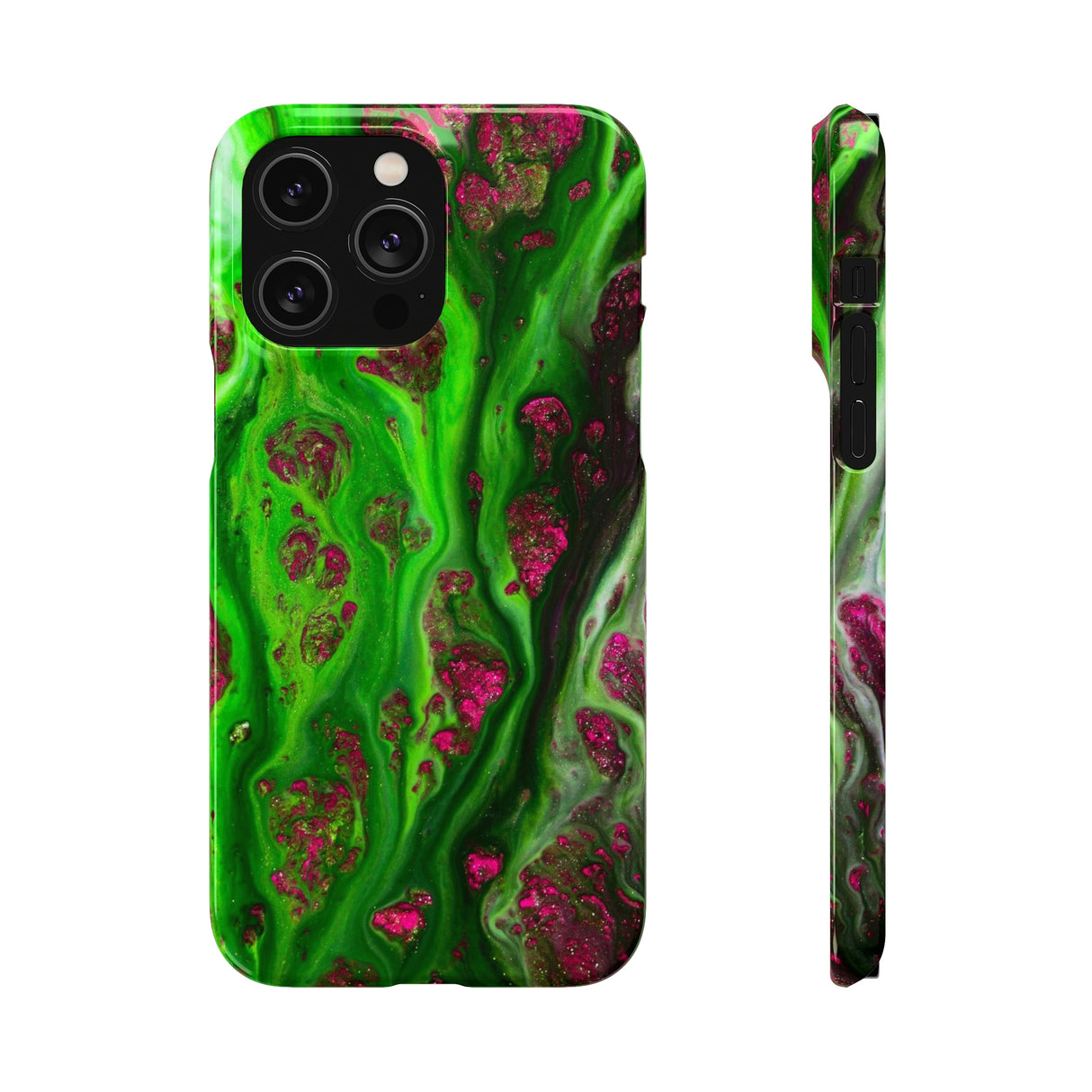 Toxic Green Ink Art iPhone Case (Slim) iPhone 14 Pro Max Glossy Phone Case