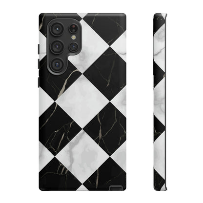 Check Marble Android Case (Protective) Samsung Galaxy S22 Ultra Matte Phone Case