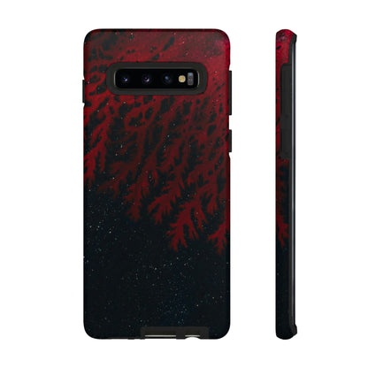 Dark Red Space Ink Art Android Case (Protective) Samsung Galaxy S10 Matte Phone Case