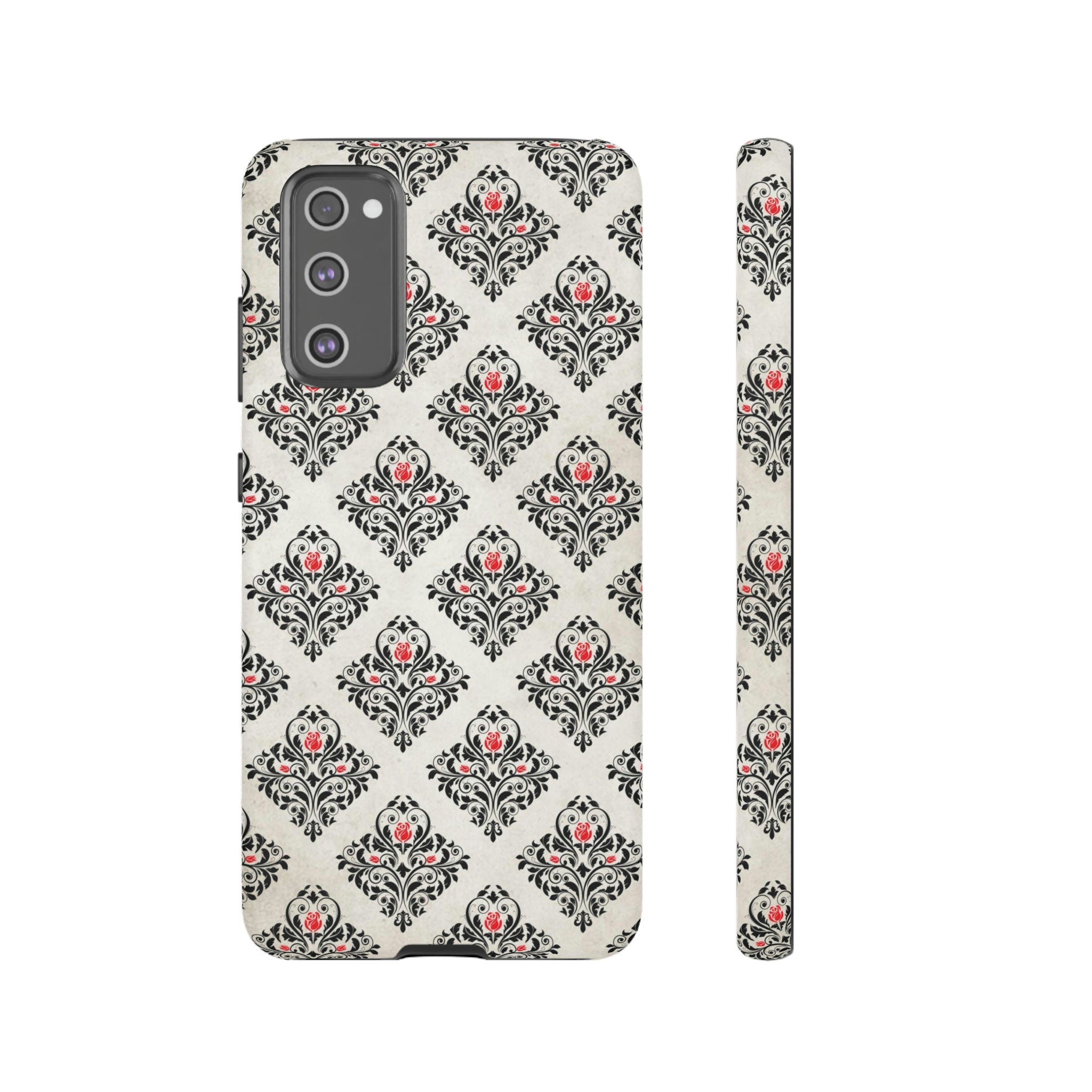 Grey Rose Gothic Flower Samsung Case (Protective) Samsung Galaxy S20 FE Matte Phone Case