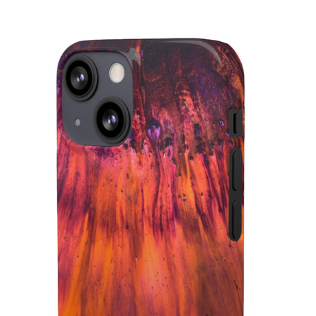 Orange Flow Ink Art iPhone Case (Slim) Phone Case