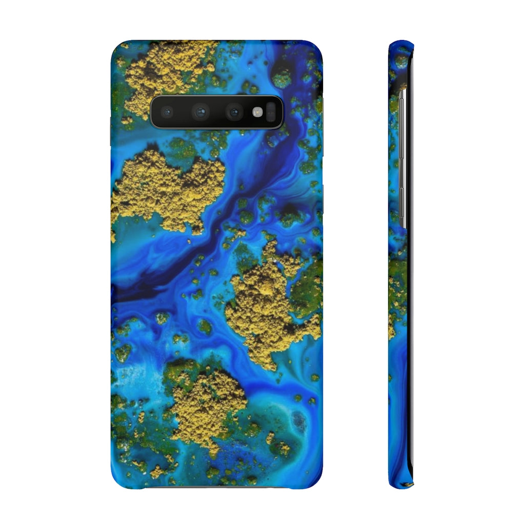 Blue Clear Ocean Ink Art Android Case (Slim) Samsung Galaxy S10 Matte Phone Case