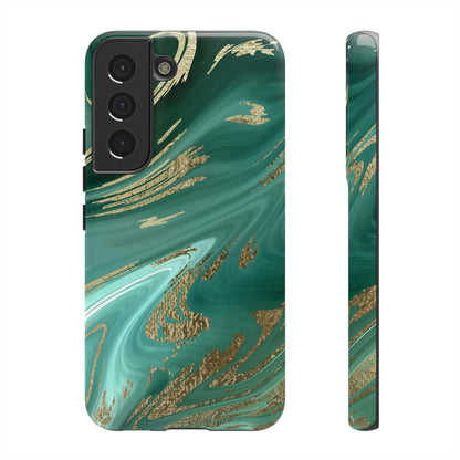 Green Marble Android Case (Protective) Samsung Galaxy S22 Glossy Phone Case