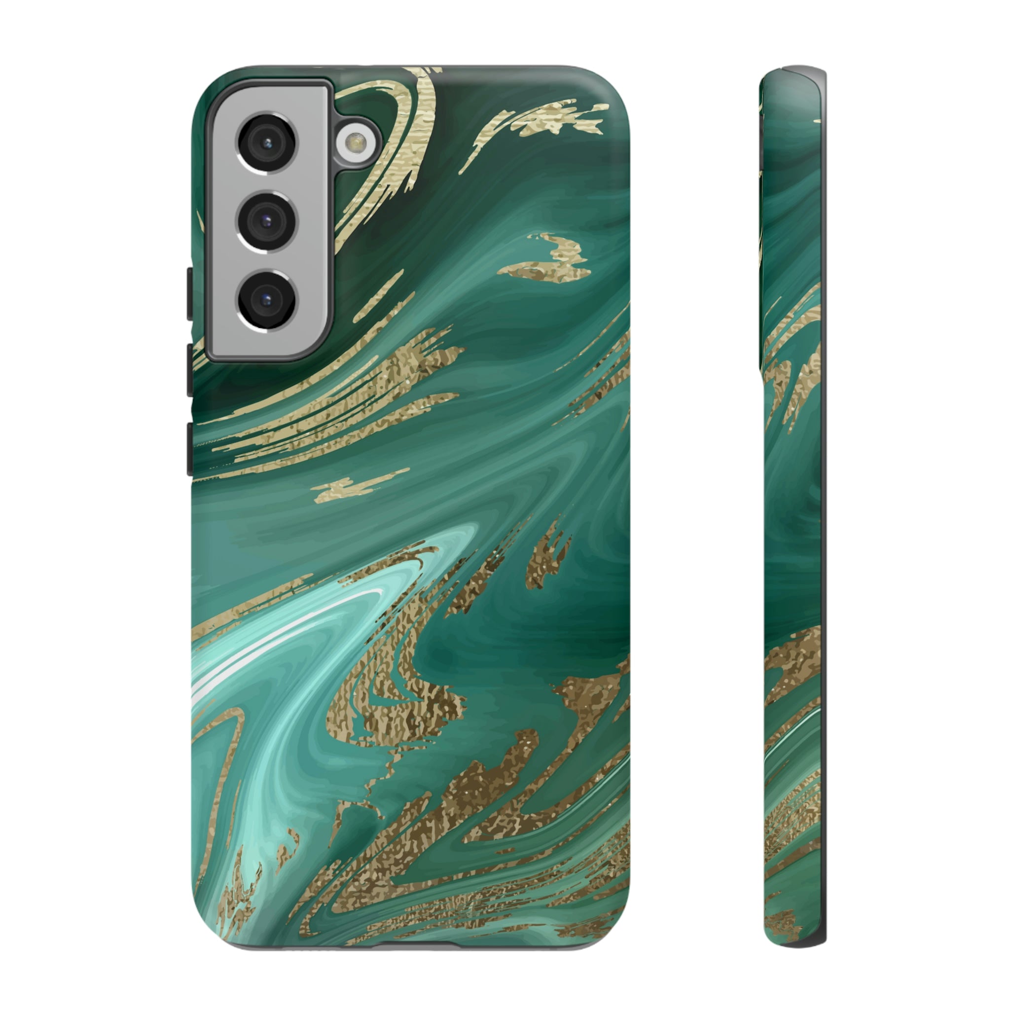 Green Marble Android Case (Protective) Samsung Galaxy S22 Plus Matte Phone Case