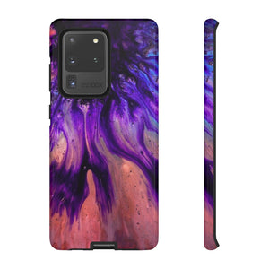 Purple Flow Ink Art Android Case (Protective) Samsung Galaxy S20 Ultra Glossy Phone Case