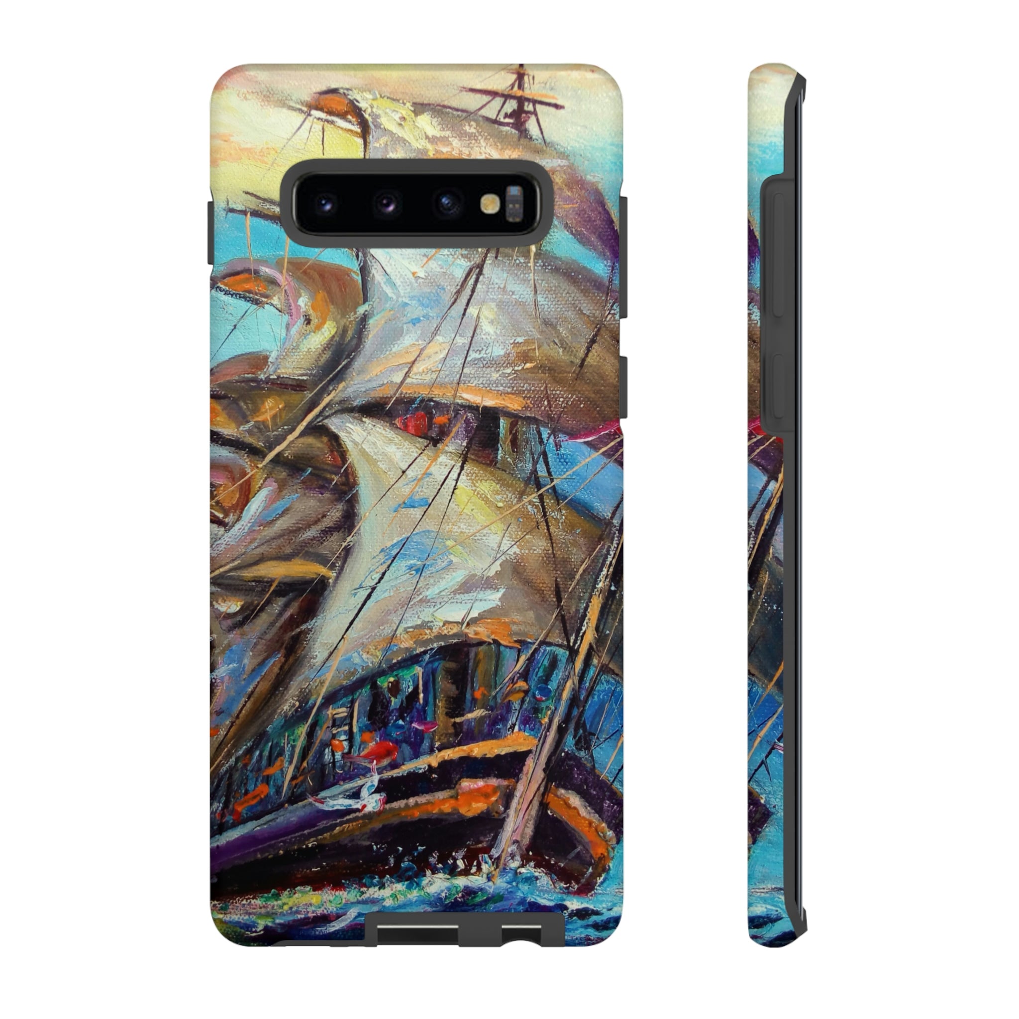 Sailboat Painting Android Case (Protective) Samsung Galaxy S10 Plus Matte Phone Case