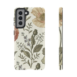 Poppy Brown Vintage Flower Samsung Case (Protective) Samsung Galaxy S21 Glossy Phone Case