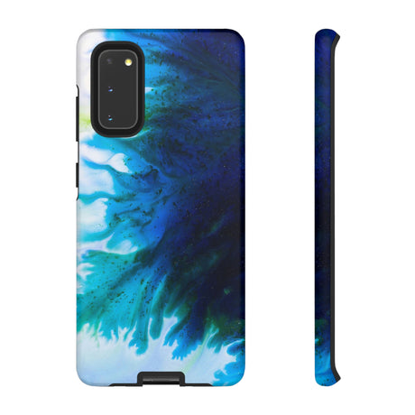 Blue Liquid Ink Art Android Case (Protective) Samsung Galaxy S20 Matte Phone Case