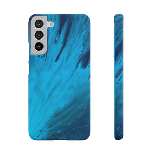 Light Blue Ink Art Android Case (Slim) Samsung Galaxy S22 Plus Glossy Phone Case