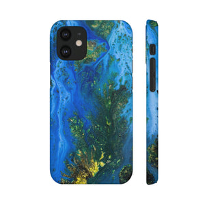 Blue Globe Ink Art iPhone Case (Slim) iPhone 12 Mini Matte Phone Case