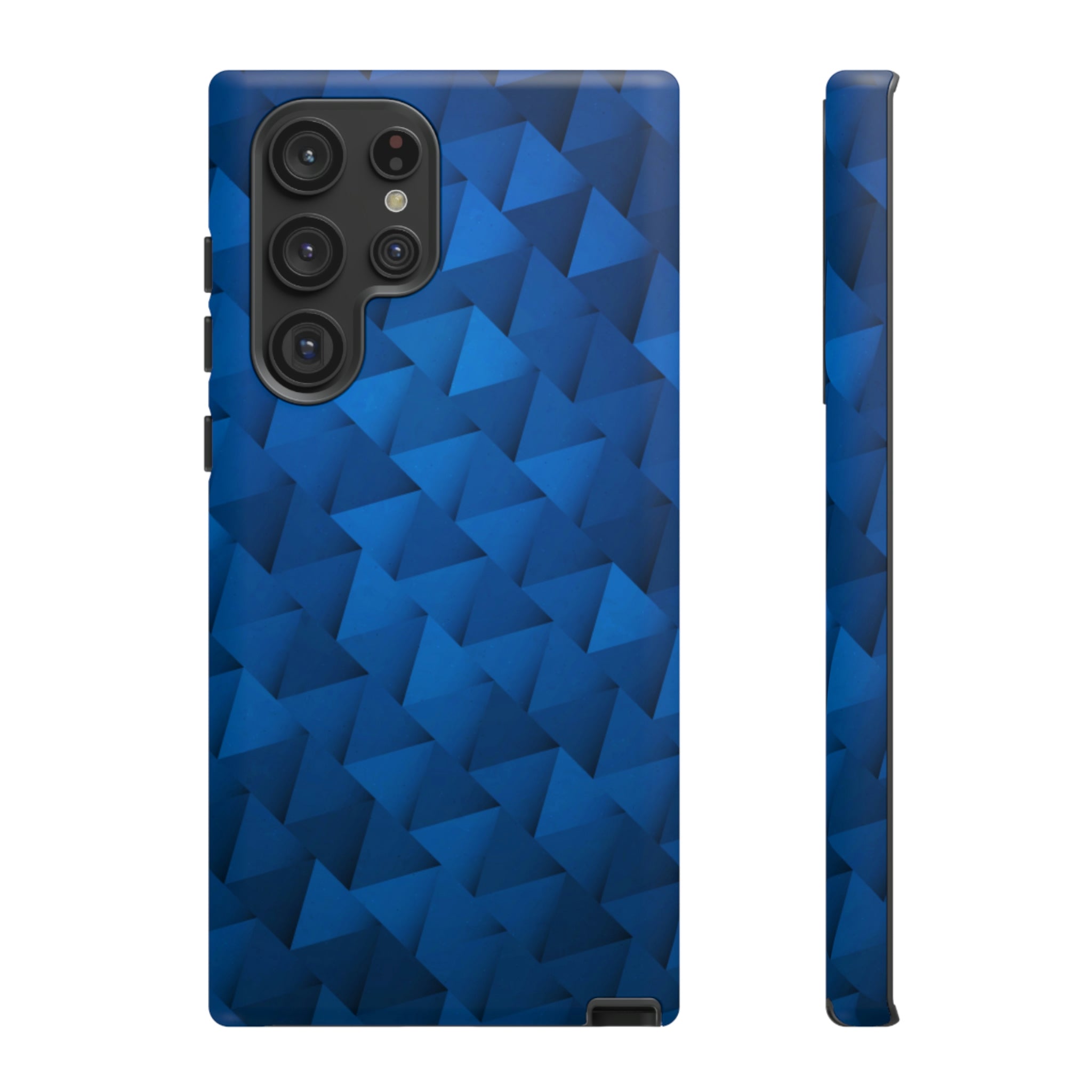 Blue Geometric Android Case (Protective) Samsung Galaxy S22 Ultra Matte Phone Case