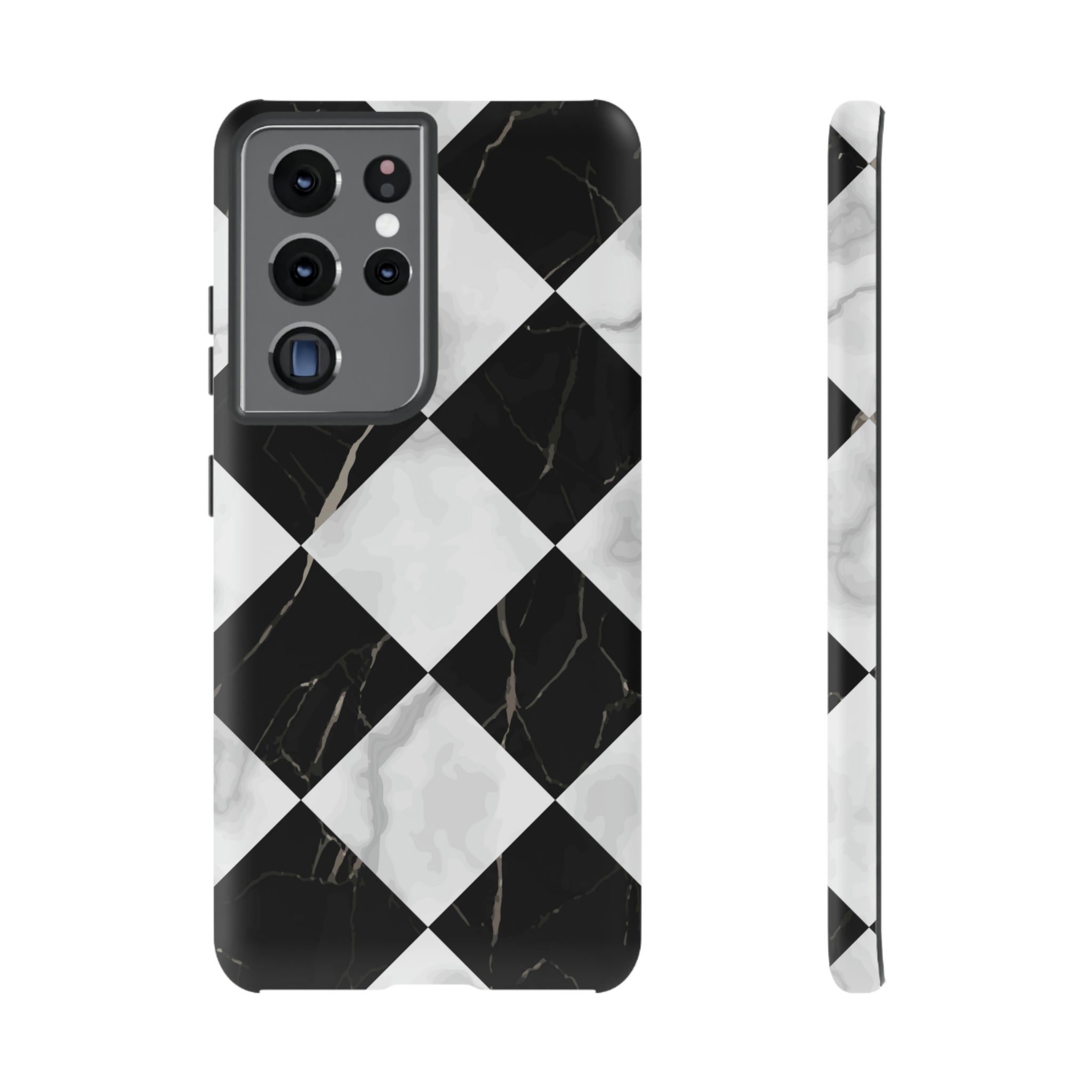 Check Marble Android Case (Protective) Samsung Galaxy S21 Ultra Matte Phone Case