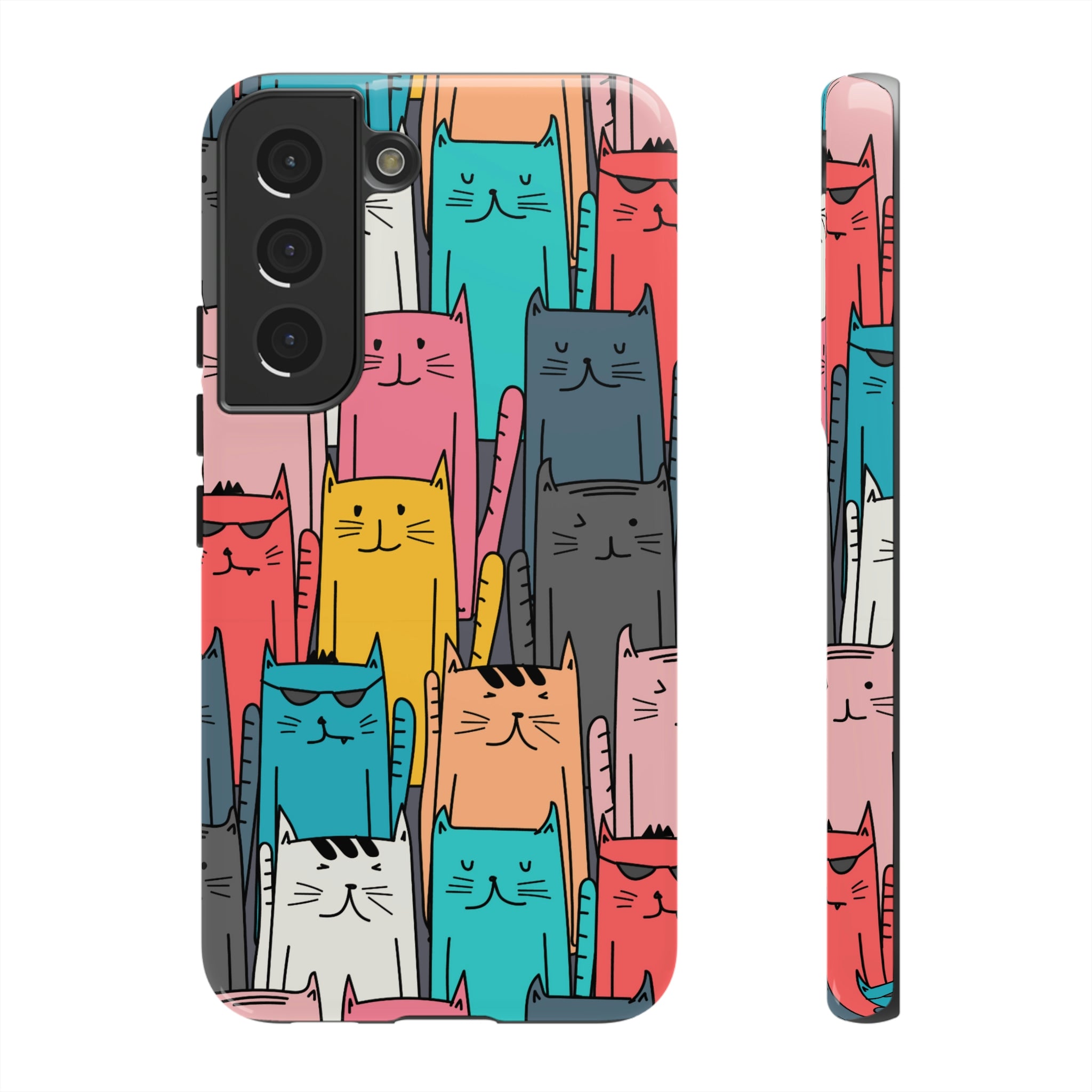 Colorful Cats Android Case (Protective) Samsung Galaxy S22 Glossy Phone Case