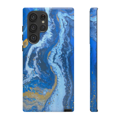 Acrylic Blue Gold Android Case (Protective) Samsung Galaxy S22 Ultra Glossy Phone Case