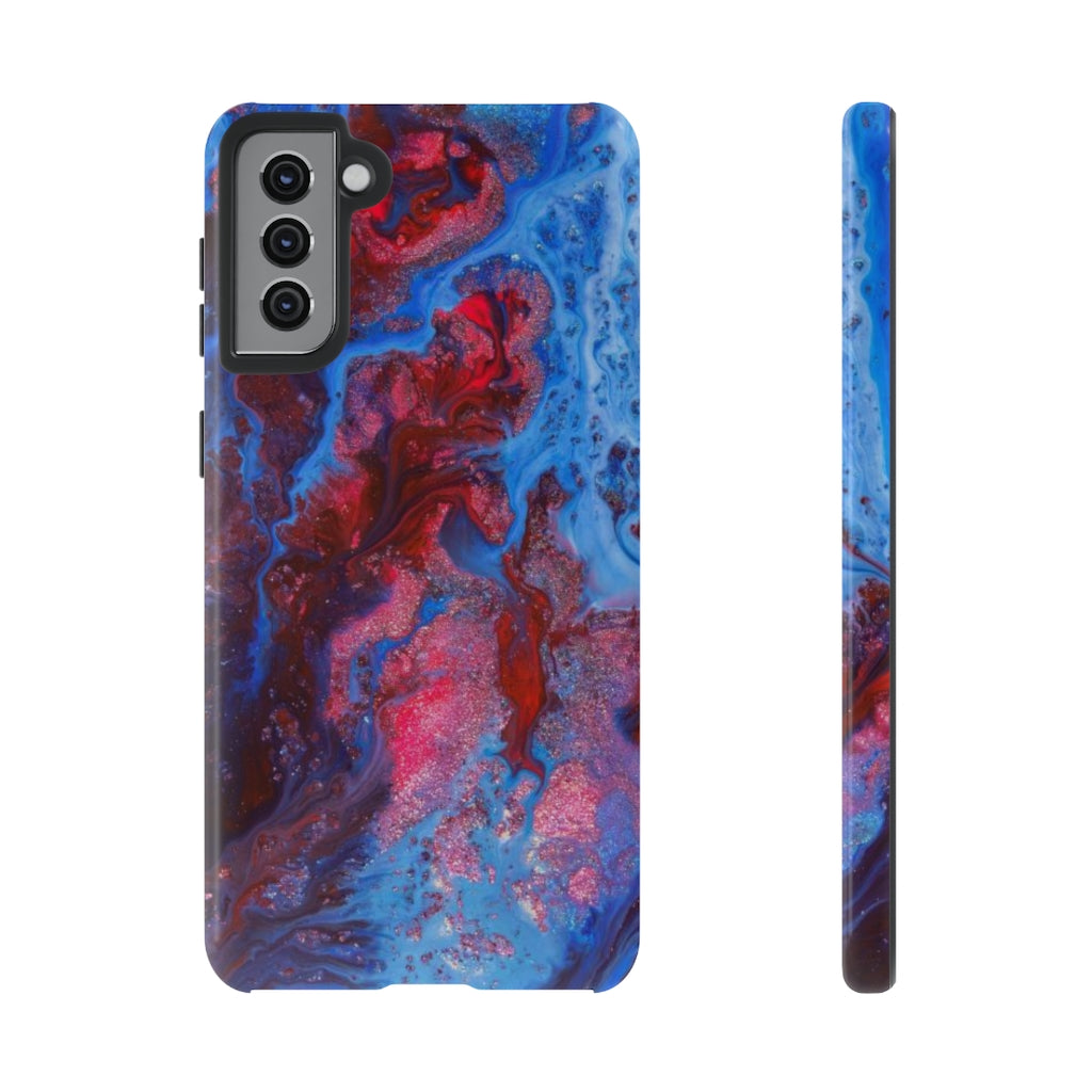 Deep Red Ink Art Android Case (Protective) Samsung Galaxy S21 Plus Glossy Phone Case