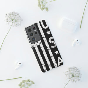 Black n White U.S Flag Android Case (Protective) Phone Case