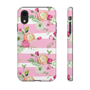 Pink Roses and Ranunculus Flowers iPhone Case (Protective) iPhone XR Glossy Phone Case