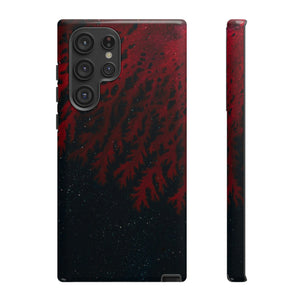 Dark Red Space Ink Art Android Case (Protective) Samsung Galaxy S22 Ultra Glossy Phone Case