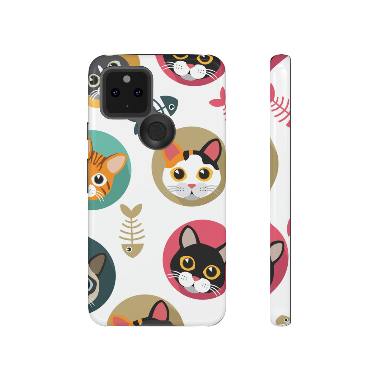 Cats Fishbone Android Case (Protective) Google Pixel 5 5G Glossy Phone Case