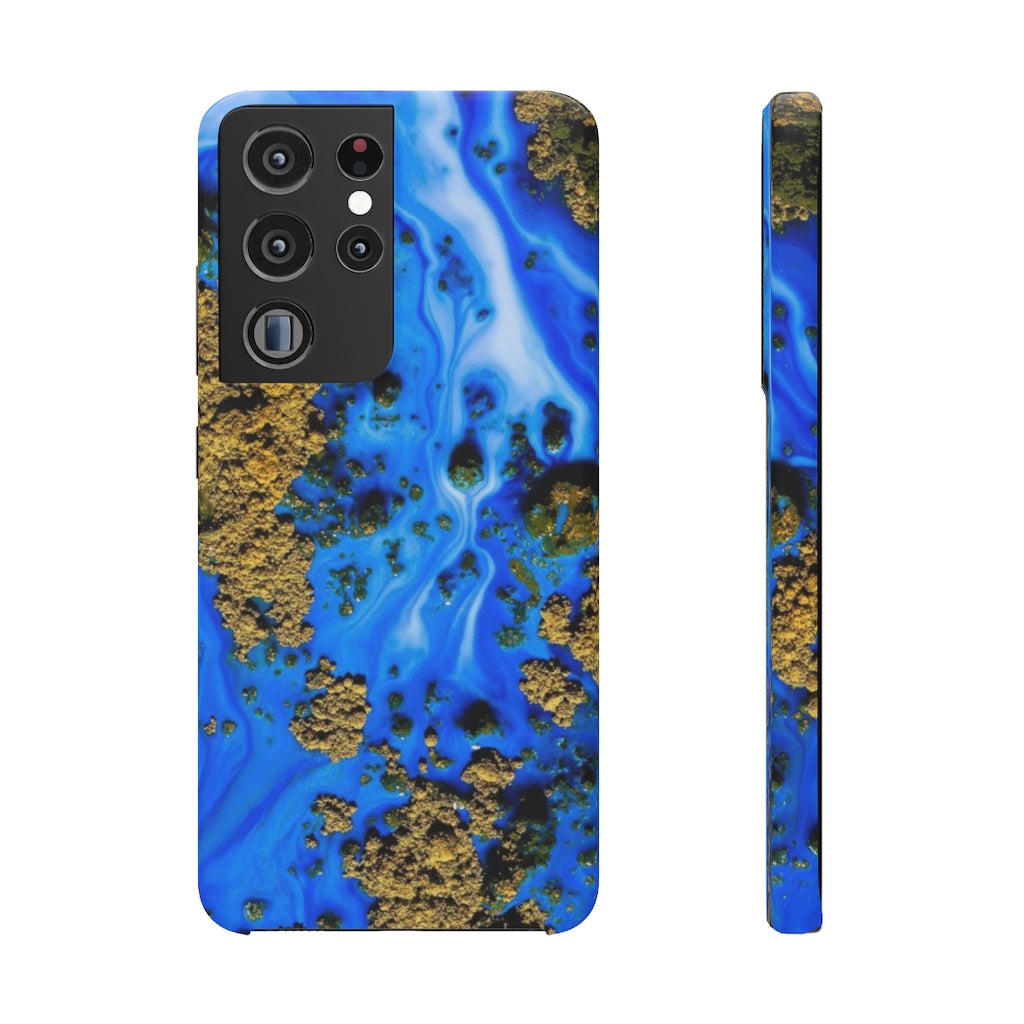 Blue River Ink Art Android Case (Slim) Samsung Galaxy S21 Ultra Glossy Phone Case