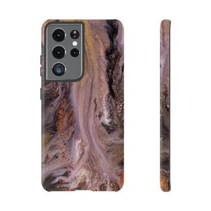 Pink Marble Ink Art Android Case (Protective) Samsung Galaxy S21 Ultra Glossy Phone Case