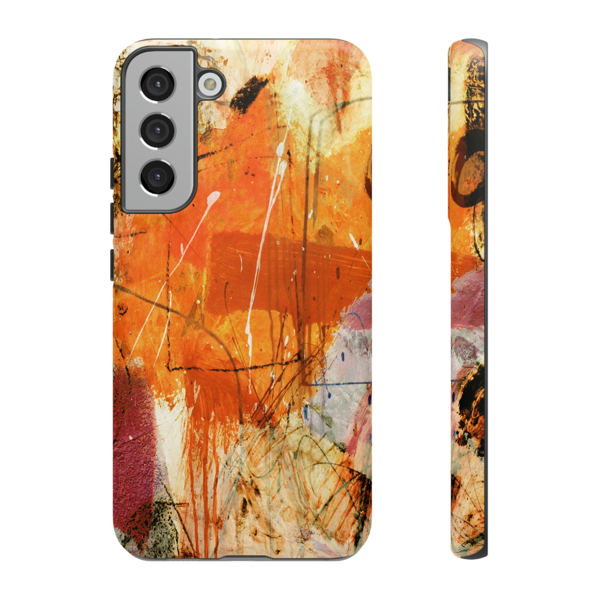 Abstract Orange Art Android Case (Protective) Samsung Galaxy S22 Plus Matte Phone Case