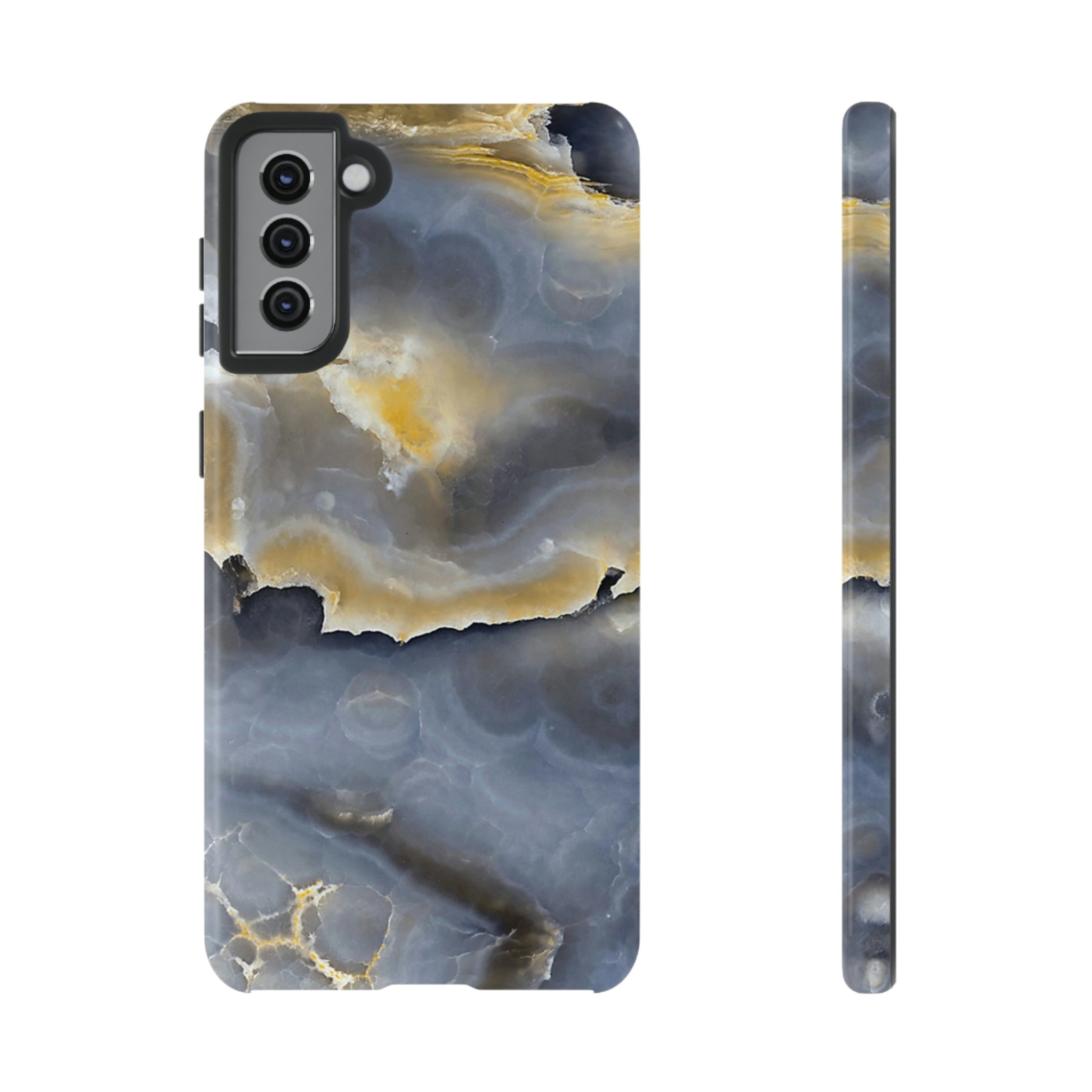 Marble Blue Gold Android Case (Protective) Samsung Galaxy S21 Plus Glossy Phone Case