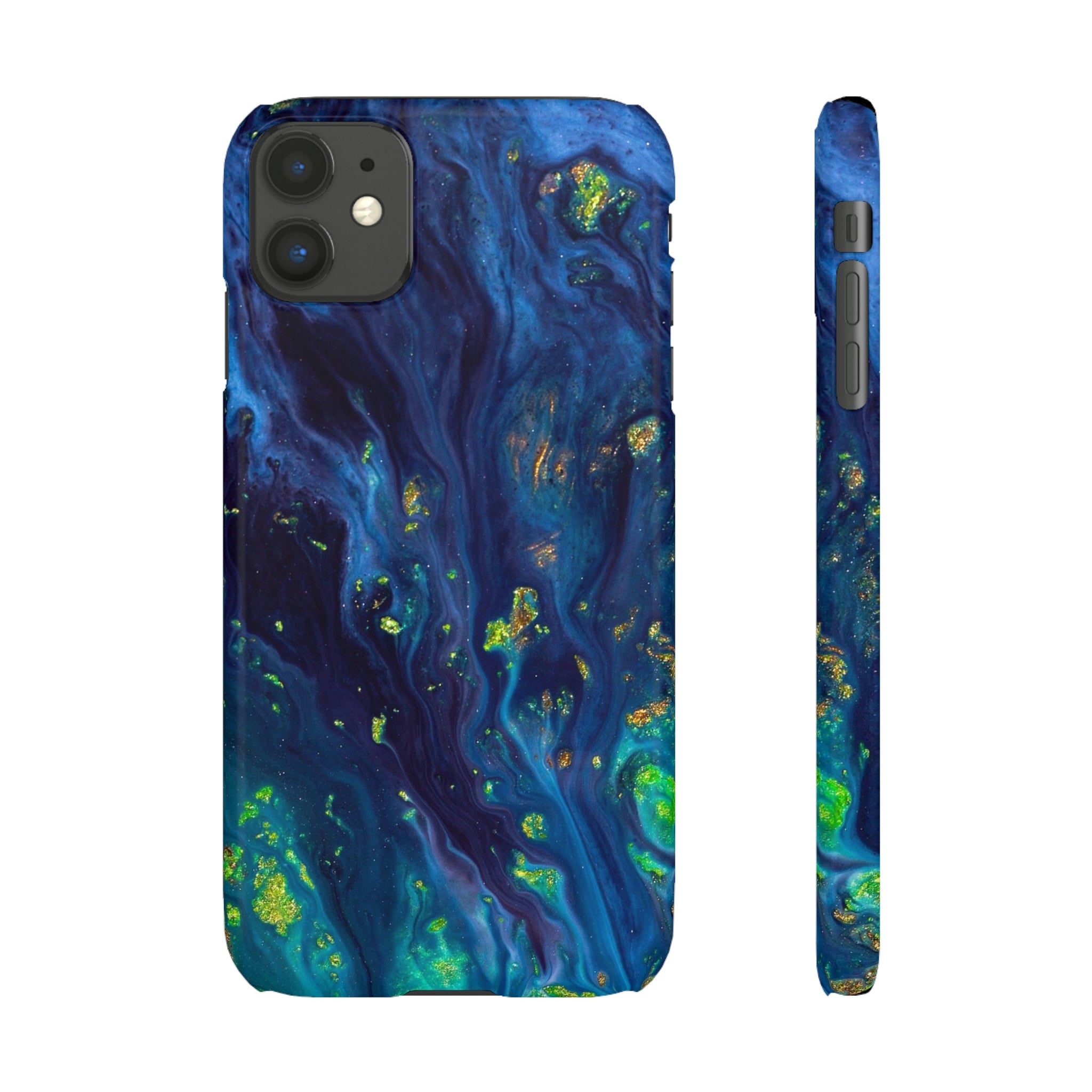 Green Opal Ink Art iPhone Case (Slim) iPhone 11 Glossy Phone Case