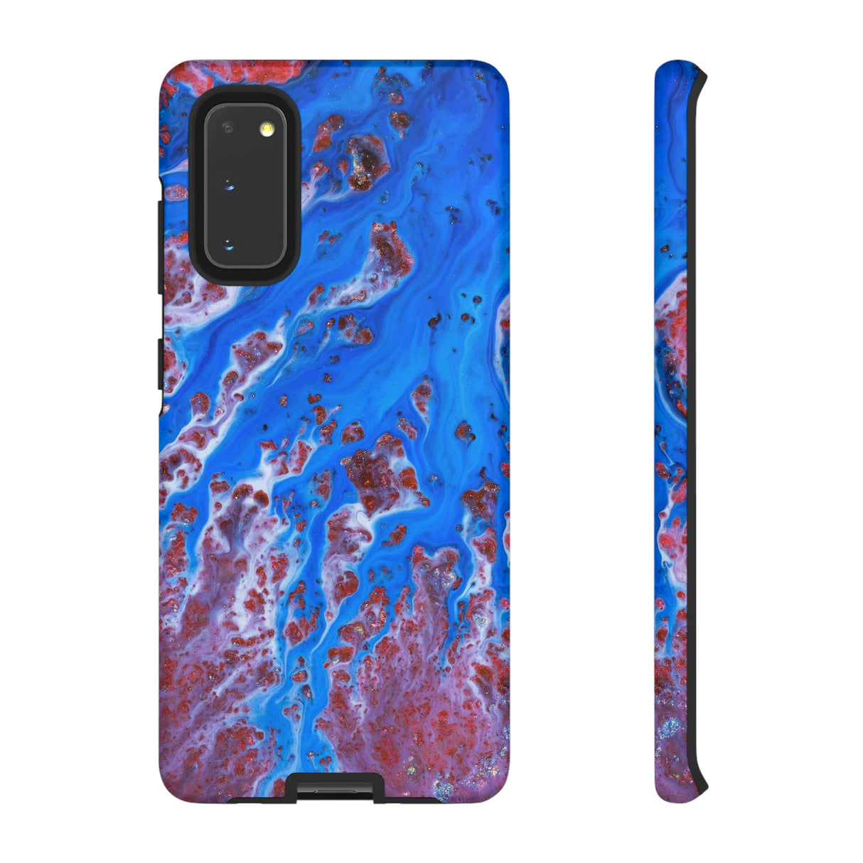 Bright Blue Ink Art Android Case (Protective) Samsung Galaxy S20 Matte Phone Case